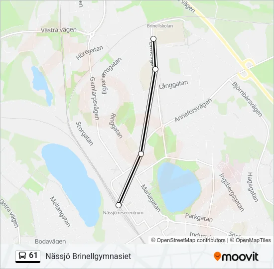 61 Bus Line Map