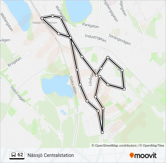 62 Bus Line Map
