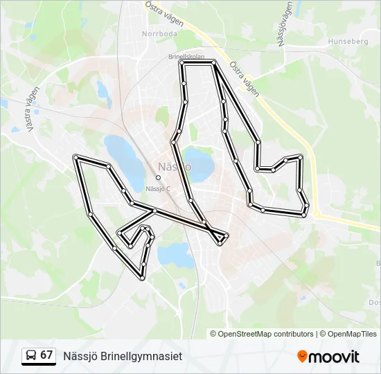 67 Bus Line Map