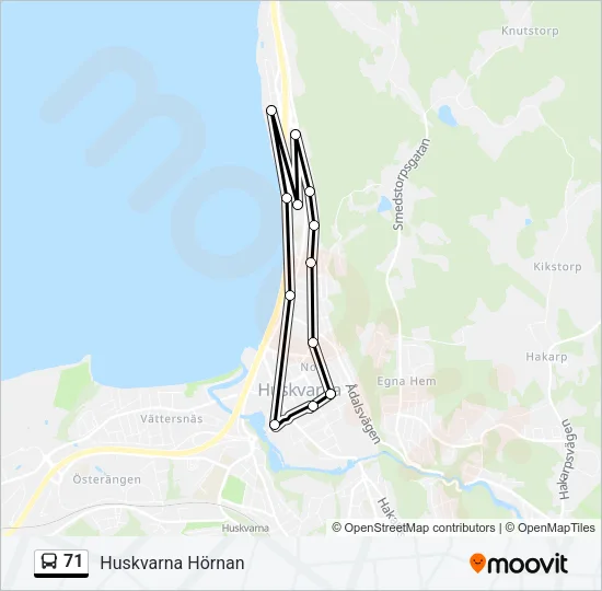 71 Bus Line Map