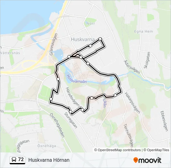 72 Bus Line Map
