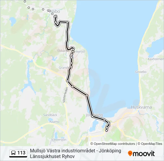 113 Bus Line Map