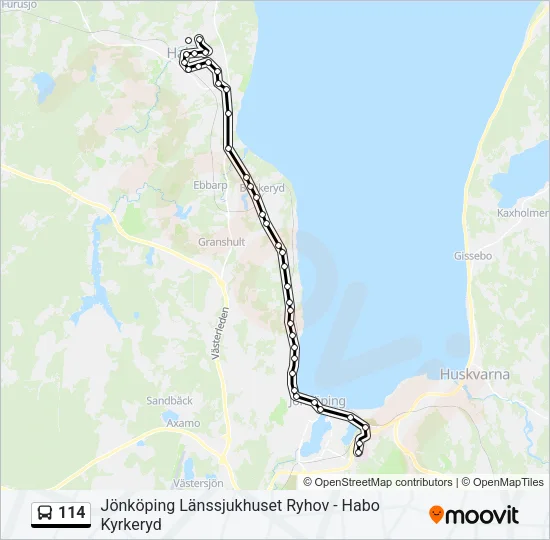 114 Bus Line Map