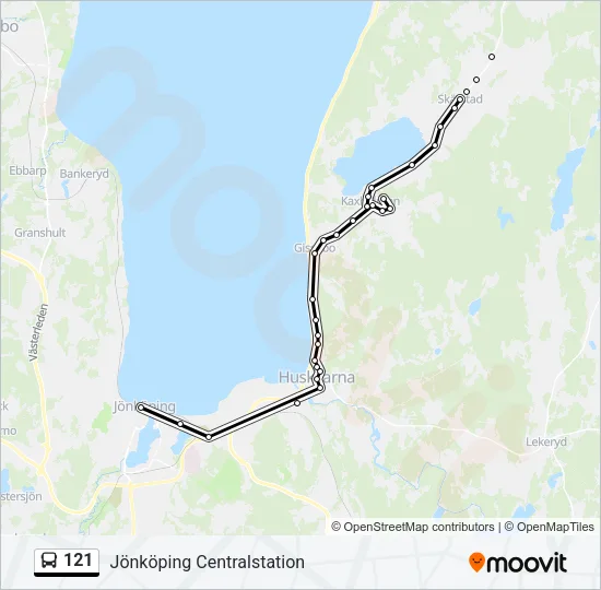 121 Bus Line Map