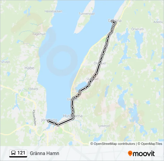 121 Bus Line Map