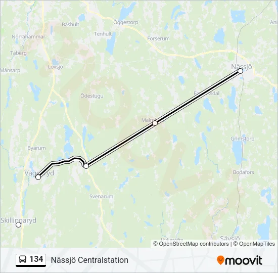 134 Bus Line Map