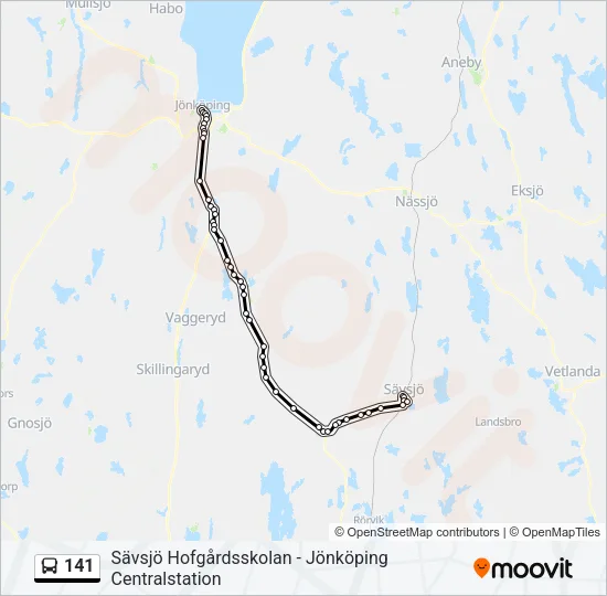 141 Bus Line Map