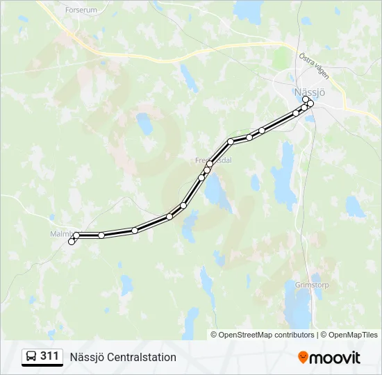 311 Bus Line Map