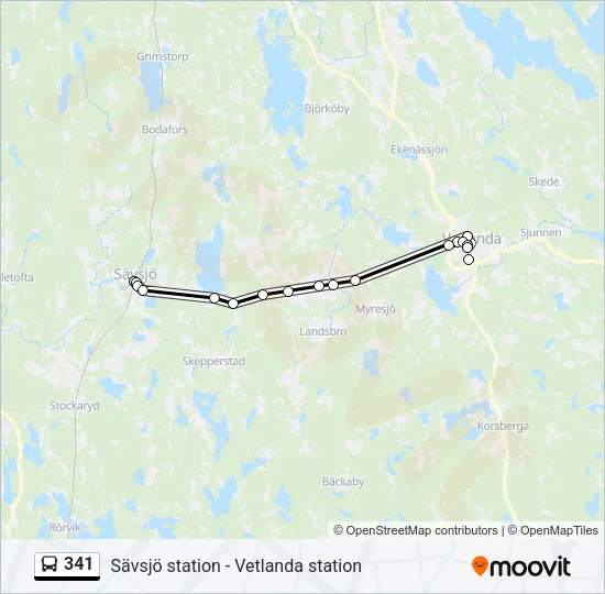 341 Bus Line Map