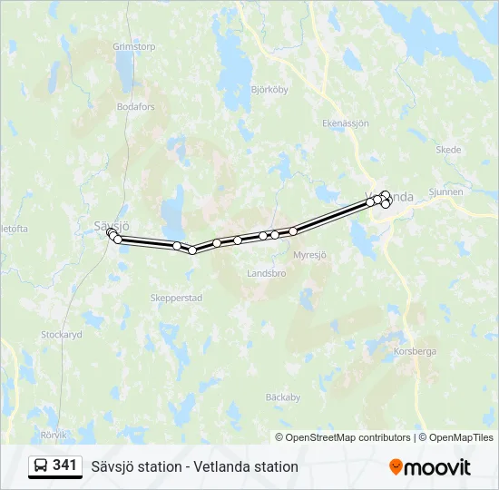 341 Bus Line Map