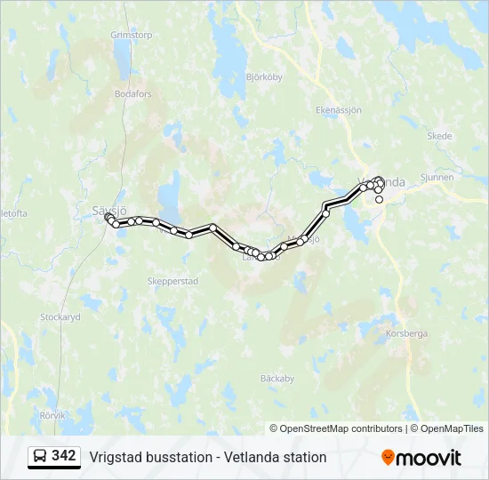 342 Bus Line Map