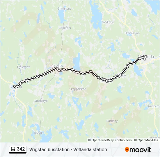 342 Bus Line Map