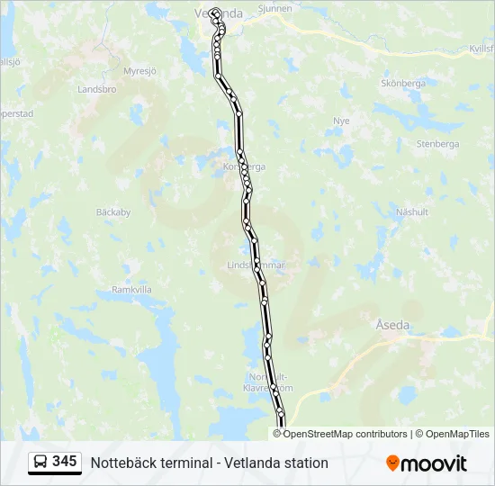 345 Bus Line Map