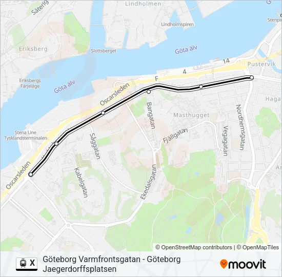 X Light Rail Line Map