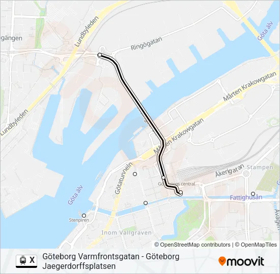 X Light Rail Line Map