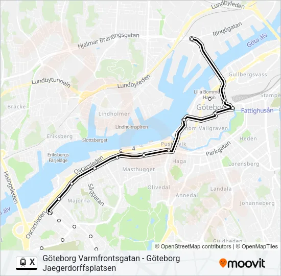 X Light Rail Line Map