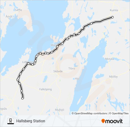 HERRLJUNGA STATION - HALLSBERG STATION train Line Map