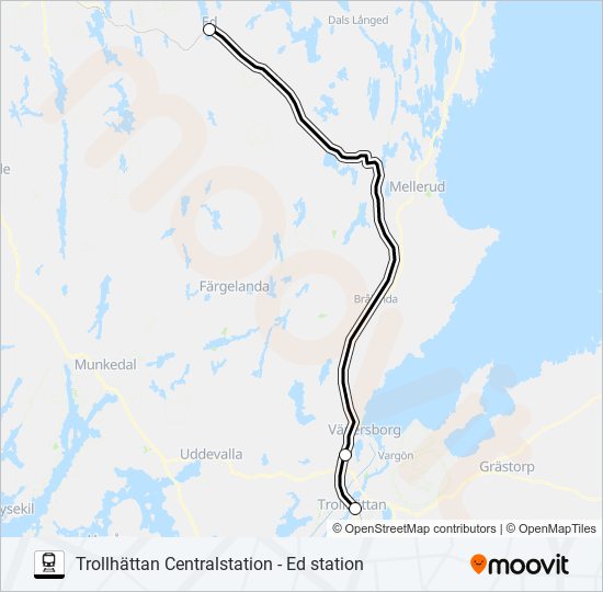 TROLLHÄTTAN CENTRALSTATION - ED STATION train Line Map