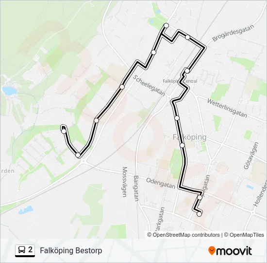 2 Bus Line Map