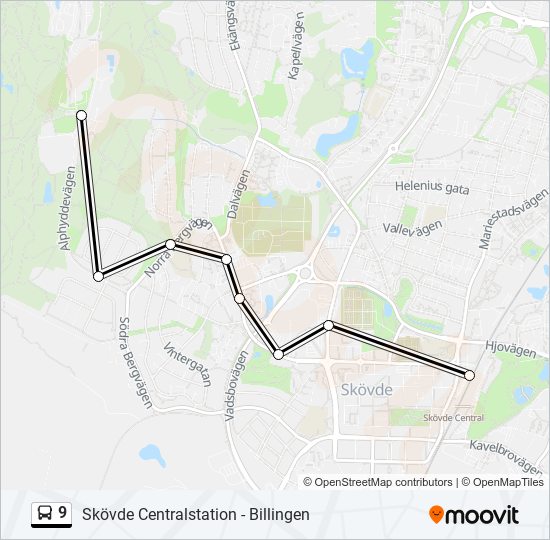 9 bus Line Map