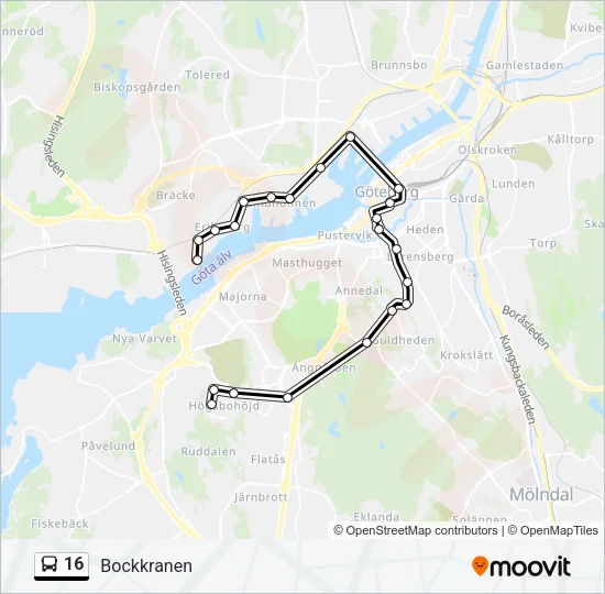 16 Bus Line Map