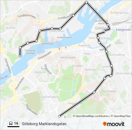 16 Bus Line Map