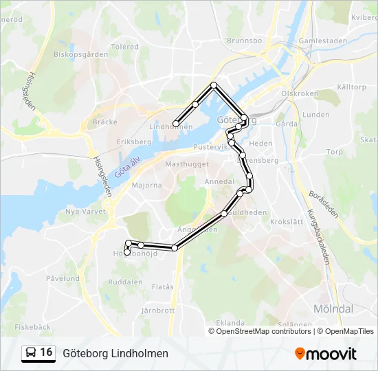 16 Bus Line Map