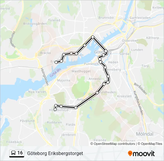 16 Bus Line Map