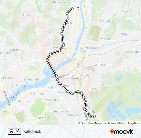 18 Bus Line Map