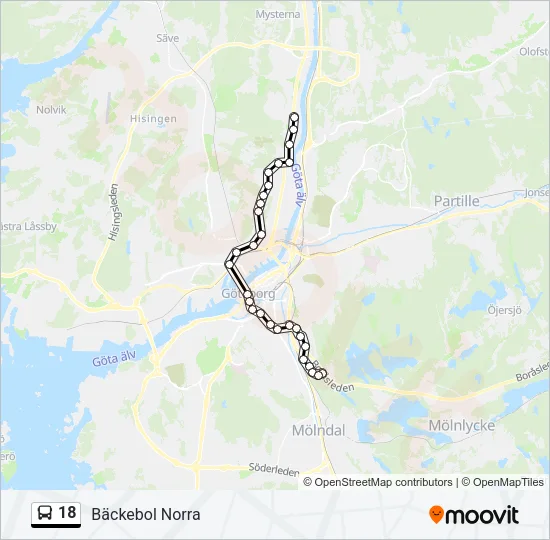 18 Bus Line Map