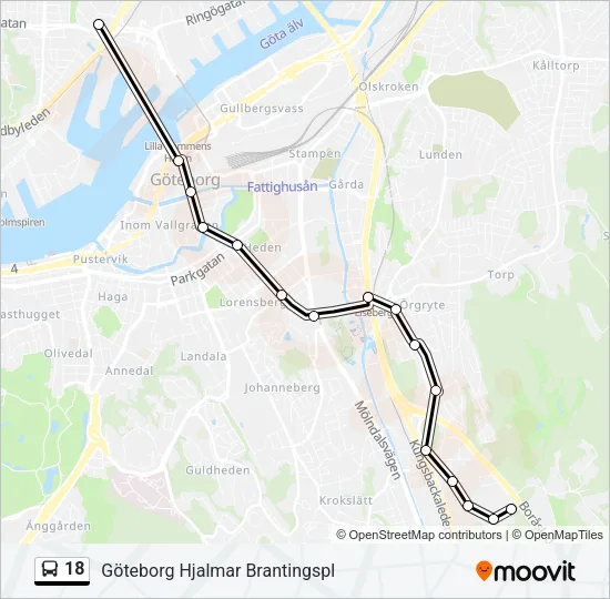 18 Bus Line Map