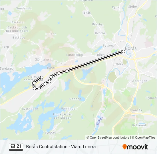 21 Bus Line Map