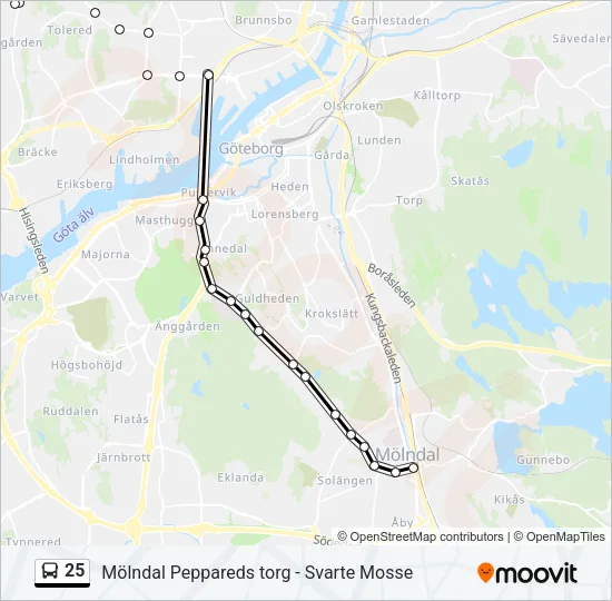 25 Bus Line Map