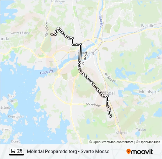 25 Bus Line Map