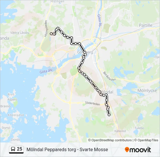 25 Bus Line Map