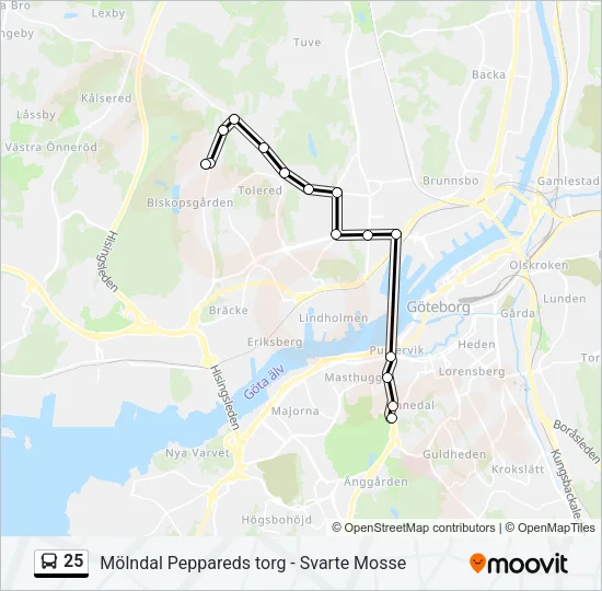 25 Bus Line Map