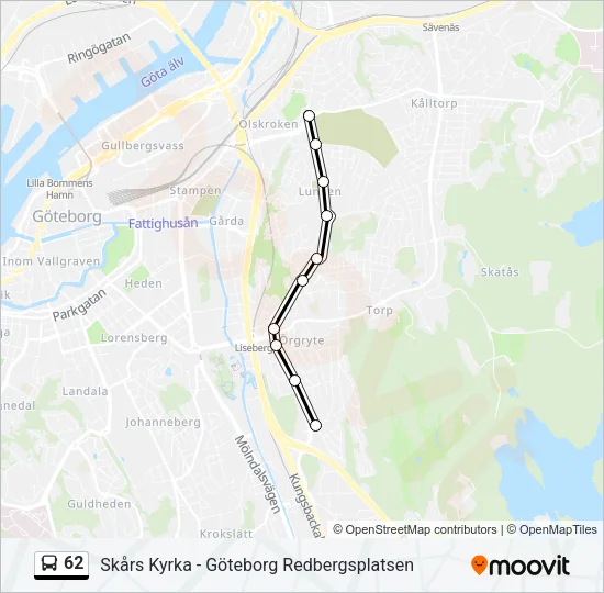 62 Bus Line Map