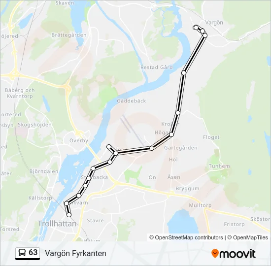 63 Bus Line Map