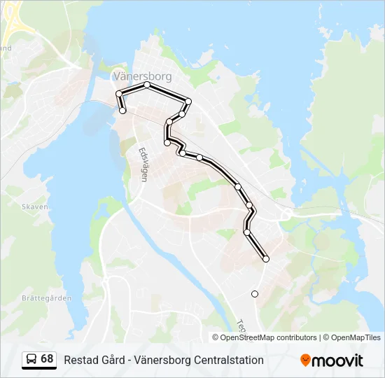 68 Bus Line Map