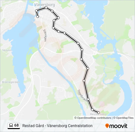 68 Bus Line Map