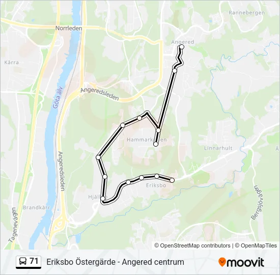 71 Bus Line Map