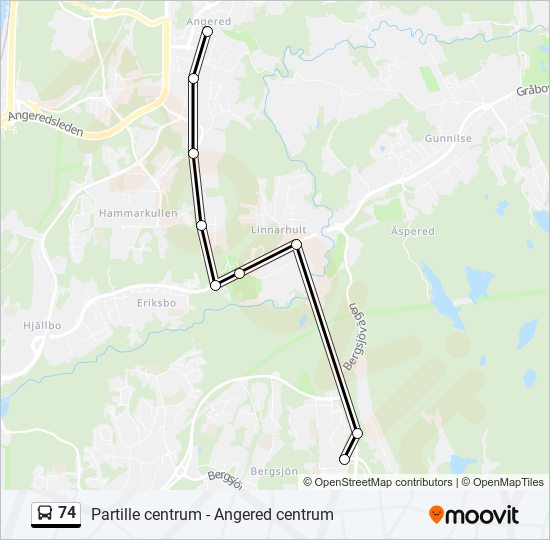 74 bus Line Map