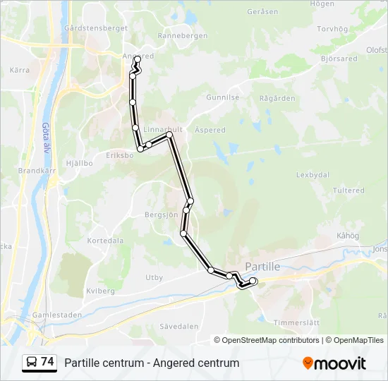 74 Bus Line Map