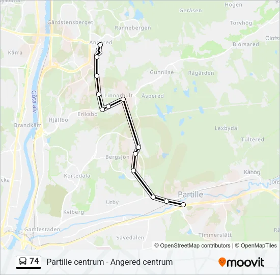 74 Bus Line Map