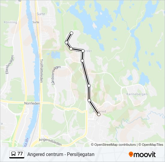 77 Route: Schedules, Stops & Maps - Angered Centrum (Updated)