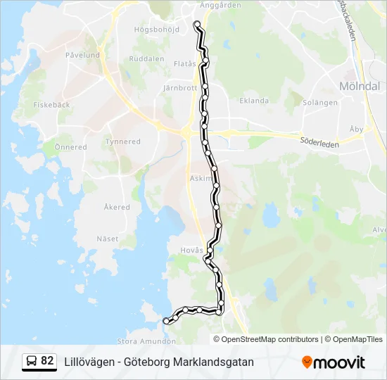 82 Bus Line Map