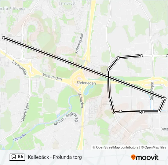 86 Bus Line Map