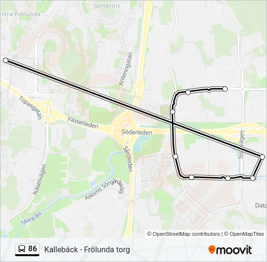 86 Bus Line Map