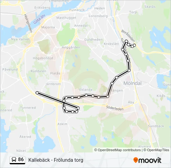 86 Bus Line Map