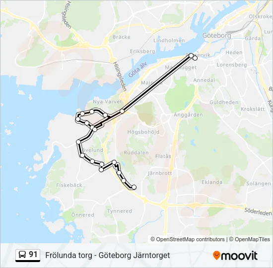 91 Bus Line Map